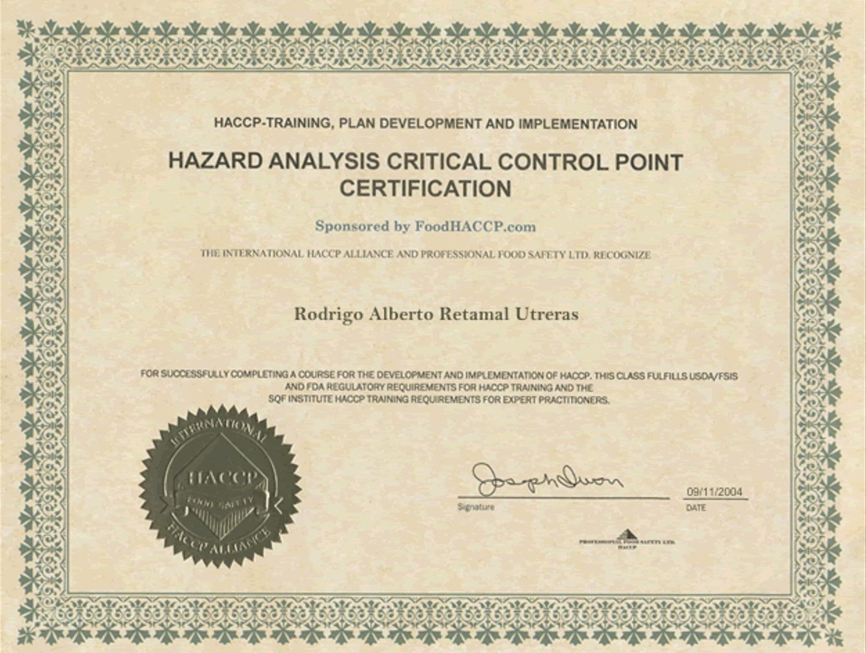 Certifikát HACCP